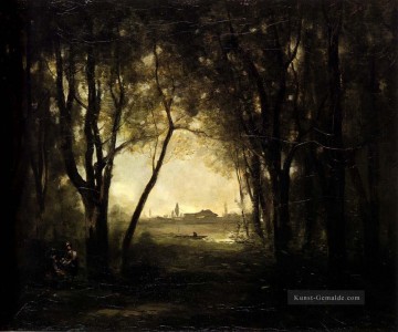  Jean Malerei - Camille Landschaft mit See plein air Romantik Jean Baptiste Camille Corot